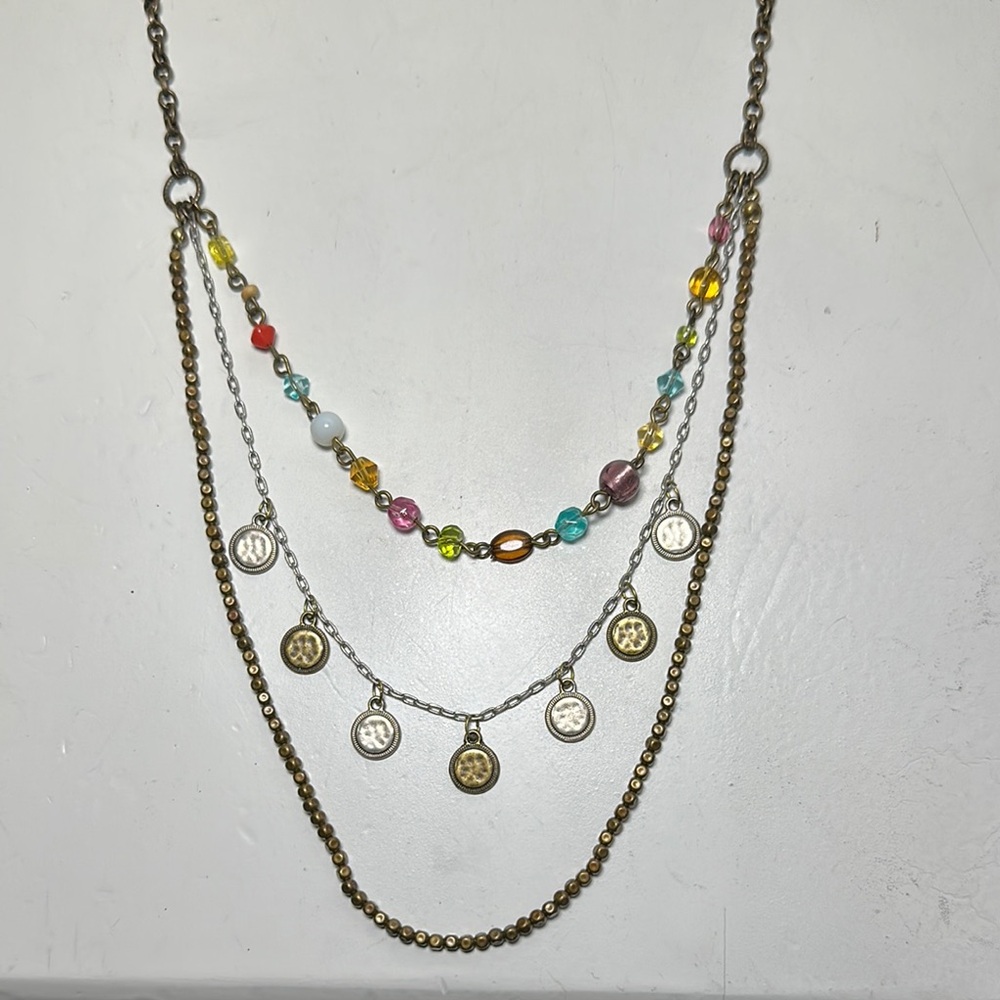 Aeropostale Multicolor Layered Beaded Necklace - Picture 3 of 3